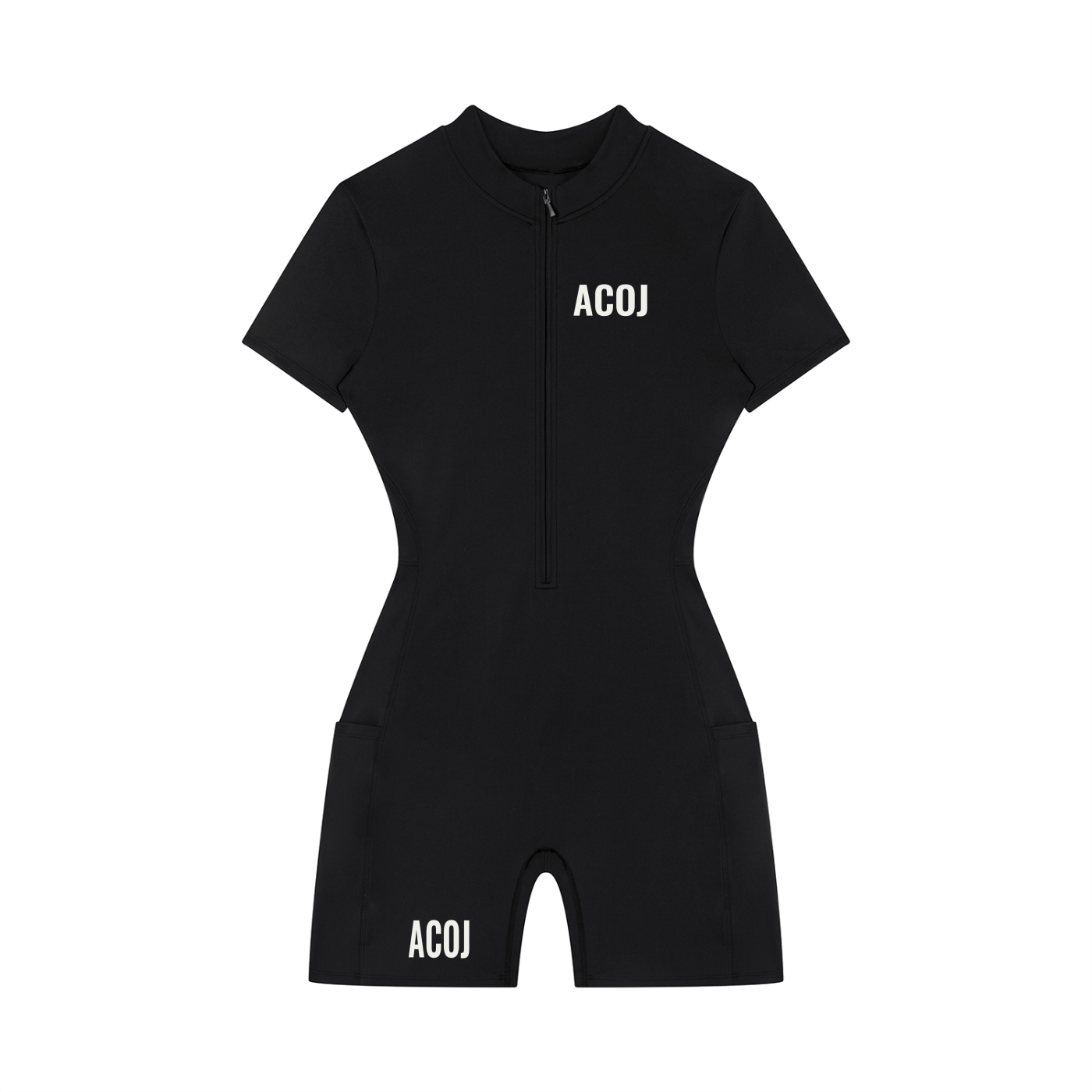 Women's Quarter-Zip Short Sleeve Romper